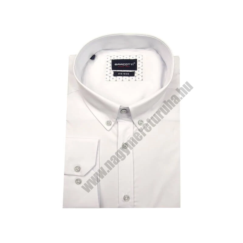 11XL fehér extra nagyméretű férfi alkalmi ing – rugalmas pamut anyagból