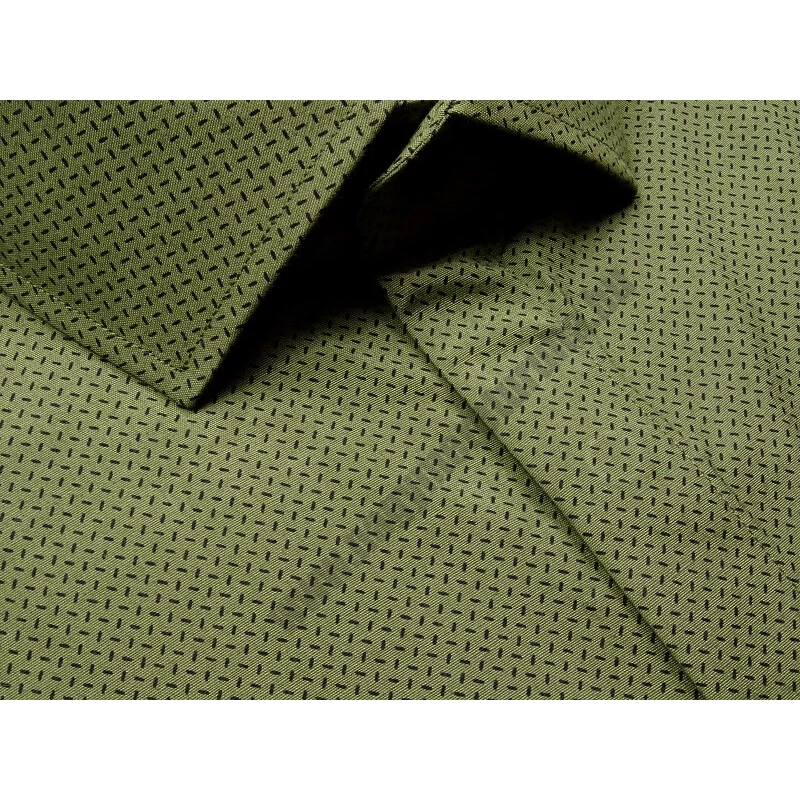 3XL Forest keki mintás nagyméretű férfi ing részlet – gallér és anyag közelről