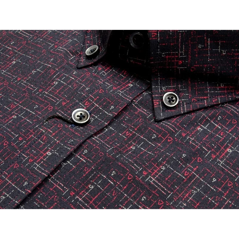 Scarp fekete bordó mintás férfi ing részletfotó 2XL nagy méret