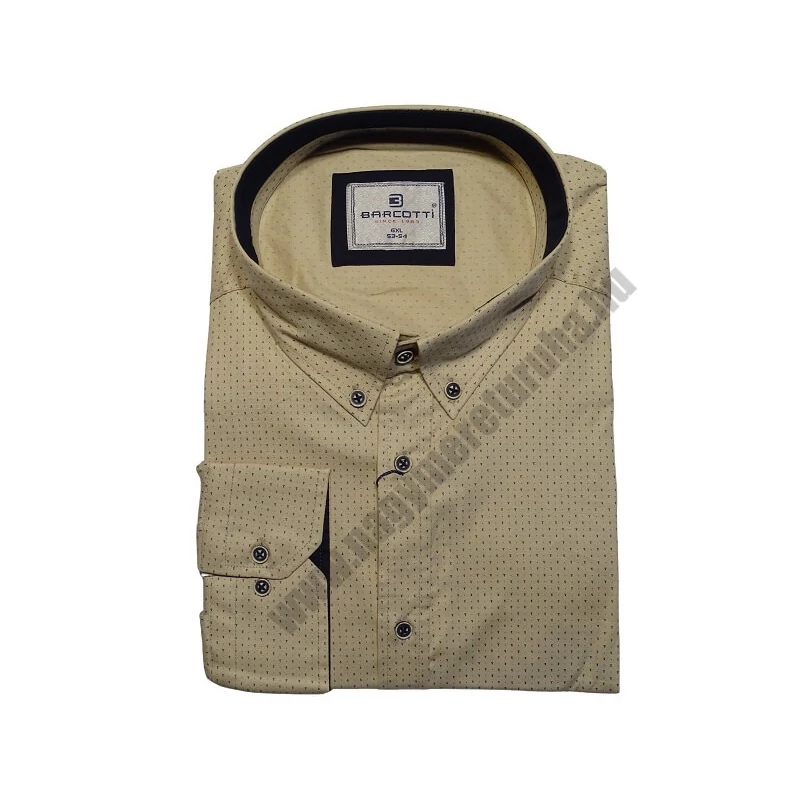 Férfi hosszú ujjú ing 9XL bézs extra nagyméretű