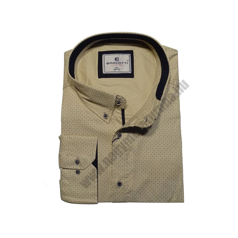 Férfi hosszú ujjú ing 9XL bézs extra nagyméretű