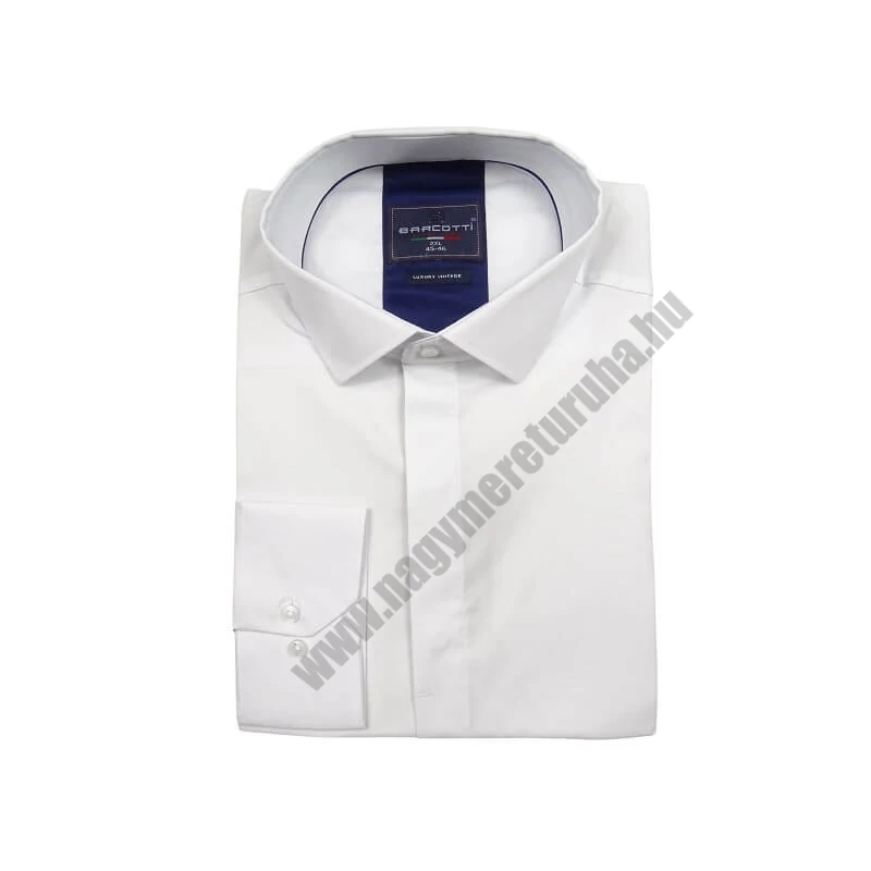 2XL méretű B.Fehér férfi nagyméretű rejtett gombos hosszú ujjú ing rugalmas pamut anyagból.Rendeljen online kényelmesen vagy jöjjön el személyesen üzletünkbe!