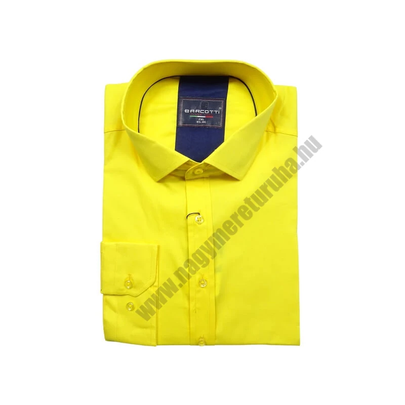 2XL-6XL B.Sárga férfi nagyméretű hosszú ujjú ing rugalmas pamut anyagból.Rendeljen online kényelmesen vagy jöjjön el személyesen üzletünkbe!1