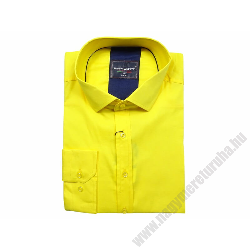 2XL-6XL B.Sárga férfi nagyméretű hosszú ujjú ing rugalmas pamut anyagból.Rendeljen online kényelmesen vagy jöjjön el személyesen üzletünkbe!1