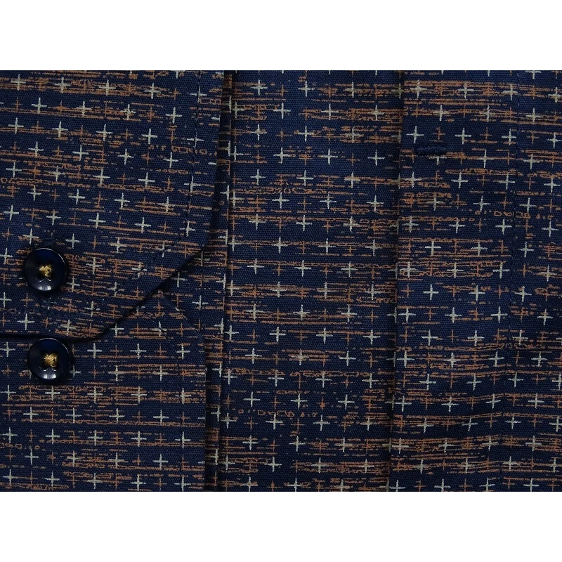 2XL-6XL méretű B.Sötétkék-barna rejtett gombos férfi nagyméretű hosszú ujjú ing. Prémium minőségű rugalmas pamut anyagból.Rendeljen online kényelmesen vagy jöjjön el személyesen üzletünkbe!3