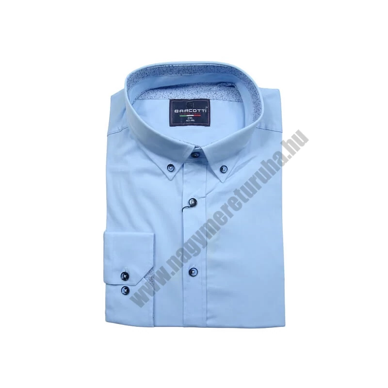 2XL-6XL B.Világoskék nagyméretű férfi alkalmi ing rugalmas pamut anyagból.Rendeljen online kényelmesen vagy jöjjön el személyesen üzletünkbe!1