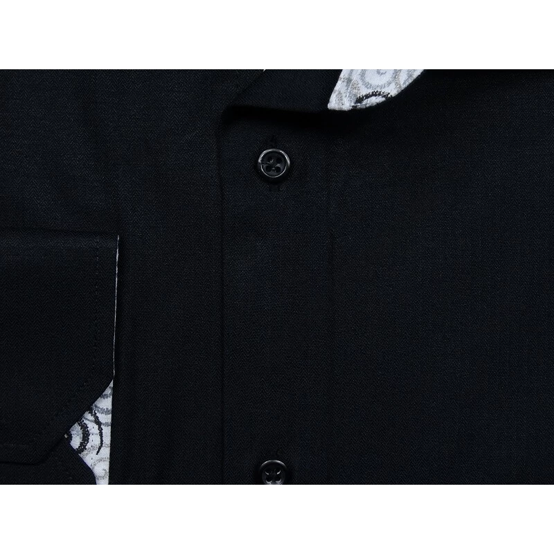 4XL-Nagyméretű elegáns M.Fényes fekete zsebes férfi hosszú ujjú ing kiváló minőségű anyagokból.Rendeljen online kényelmesen vagy jöjjön el személyesen üzletünkbe!2