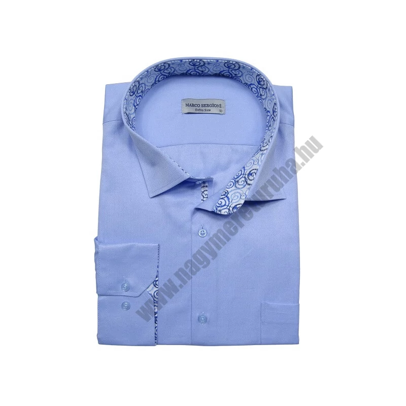 7XL Extra nagyméretű elegáns M.Kékeslila zsebes férfi hosszú ujjú ing kiváló minőségű anyagokból.Rendeljen online kényelmesen vagy jöjjön el személyesen üzletünkbe!