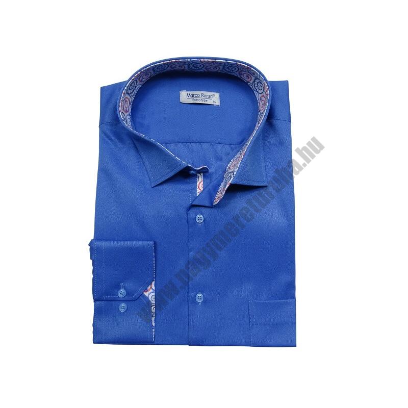3XL-Extra nagyméretű elegáns M.Királykék zsebes férfi hosszú ujjú ing kiváló minőségű anyagokból.Rendeljen online kényelmesen vagy jöjjön el személyesen üzletünkbe!