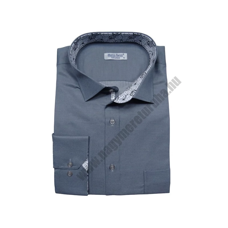 3XL-Extra nagyméretű elegáns M.Sötétszürke zsebes férfi hosszú ujjú ing kiváló minőségű anyagokból.Rendeljen online kényelmesen vagy jöjjön el személyesen üzletünkbe!