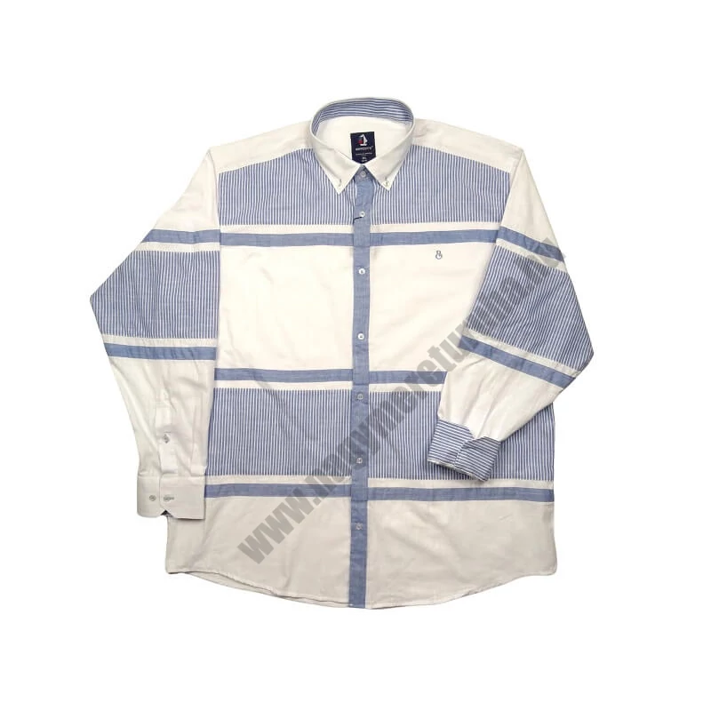 2XL,3XL,4XL,5XL,6XL nagy méretű B.Fehér kék csíkos férfi hosszú ujjú lenvászon ing. Kényelmes nyári viselet.Rendeljen online kényelmesen vagy jöjjön el személyesen üzletünkbe!