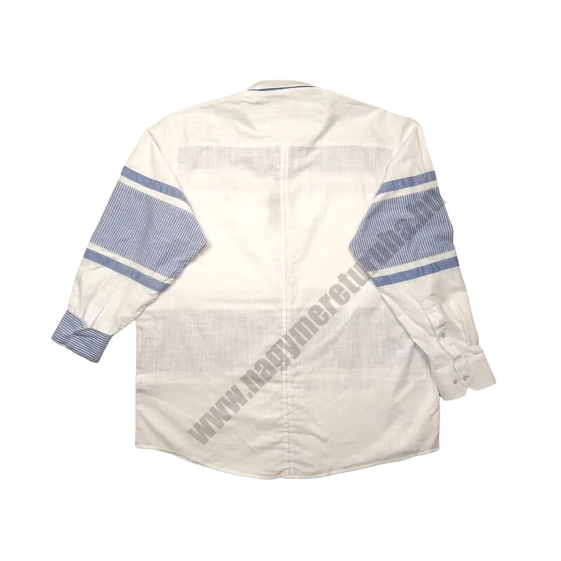 2XL,3XL,4XL,5XL,6XL nagy méretű B.Fehér kék csíkos férfi hosszú ujjú lenvászon ing. Kényelmes nyári viselet.Rendeljen online kényelmesen vagy jöjjön el személyesen üzletünkbe!3
