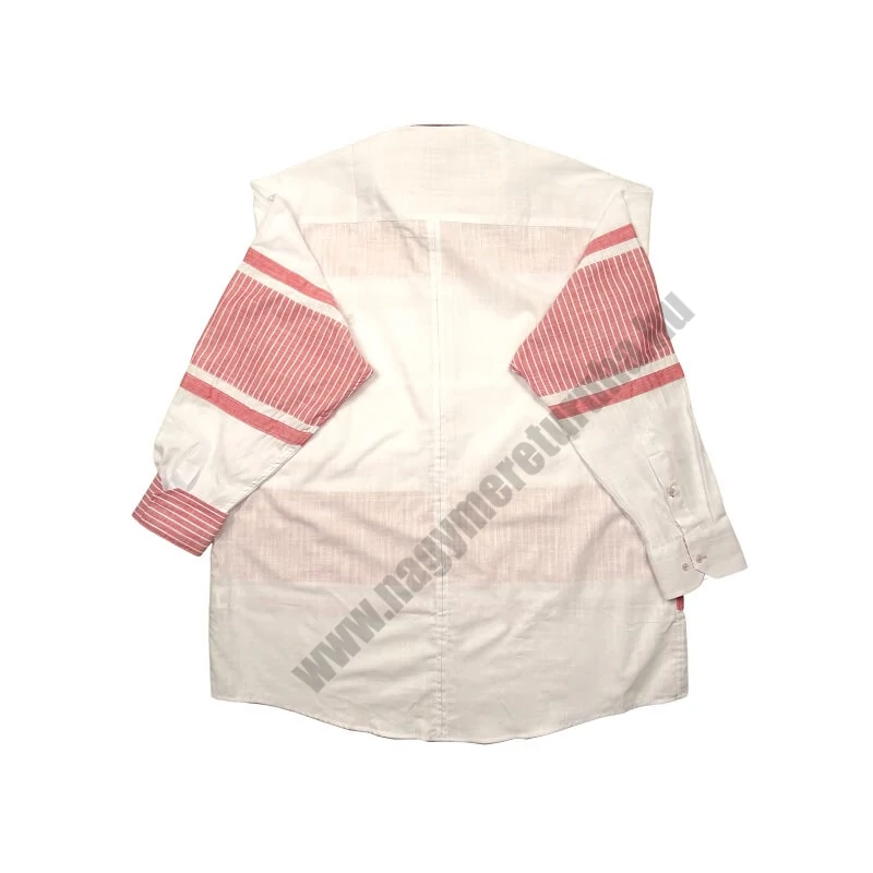 2XL,3XL,4XL,5XL,6XL nagy méretű B.Fehér korall csíkos férfi hosszú ujjú lenvászon ing. Kényelmes nyári viselet.Rendeljen online kényelmesen vagy jöjjön el személyesen üzletünkbe!3