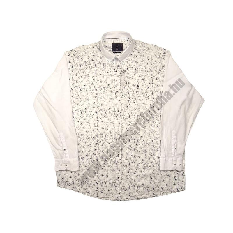 Nagy 2XL,3XL,4XL,5XL,6XL méretű vékony nyári B.Fehér virág mintás férfi hosszú ujjú vászon ing. Rendeljen online kényelmesen vagy jöjjön el személyesen üzletünkbe!