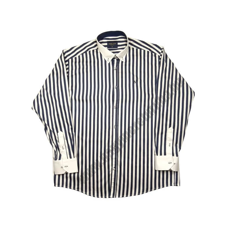 Extra nagy 2XL-6XL méretű B.Sötétkék fehér csíkos férfi hosszú ujjú pamut szatén ing. Kényeztető luxus érzés a mindennapokra.Rendeljen online kényelmesen vagy jöjjön el személyesen üzletünkbe!
