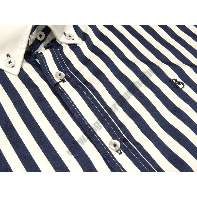 Extra nagy 2XL-6XL méretű B.Sötétkék fehér csíkos férfi hosszú ujjú pamut szatén ing. Kényeztető luxus érzés a mindennapokra.Rendeljen online kényelmesen vagy jöjjön el személyesen üzletünkbe!2