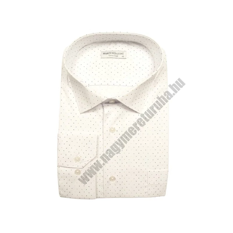 4XL-11XL Extra nagyméretű alkalmi M.Fehér, barna pöttyös zsebes férfi hosszú ujjú ing kiváló minőségű rugalmas pamutból.Rendeljen online kényelmesen vagy jöjjön el személyesen üzletünkbe!
