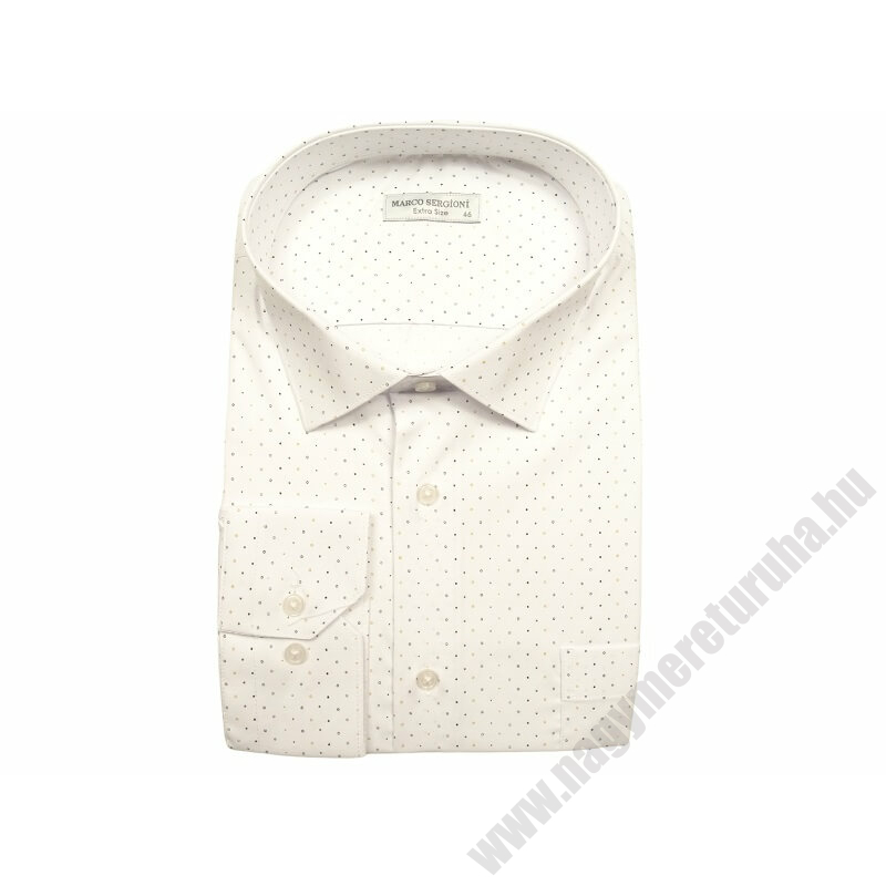 4XL-11XL Extra nagyméretű alkalmi M.Fehér, barna pöttyös zsebes férfi hosszú ujjú ing kiváló minőségű rugalmas pamutból.Rendeljen online kényelmesen vagy jöjjön el személyesen üzletünkbe!