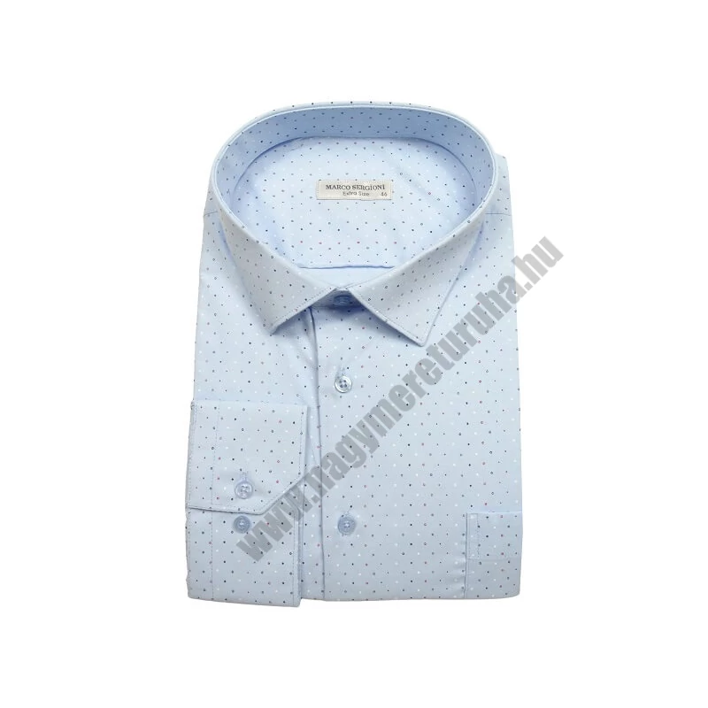 4XL-11XL Extra nagyméretű alkalmi M.Púderkék, piros pöttyös zsebes férfi hosszú ujjú ing kiváló minőségű rugalmas pamutból.Rendeljen online kényelmesen vagy jöjjön el személyesen üzletünkbe!