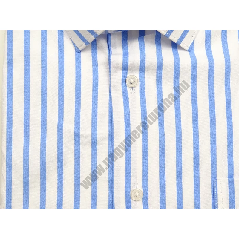 4XL-11XL Extra nagyméretű alkalmi M.Swing fehér-égkék csíkos, zsebes férfi hosszú ujjú ing kiváló minőségű rugalmas pamutból.Rendeljen online kényelmesen vagy jöjjön el személyesen üzletünkbe!2