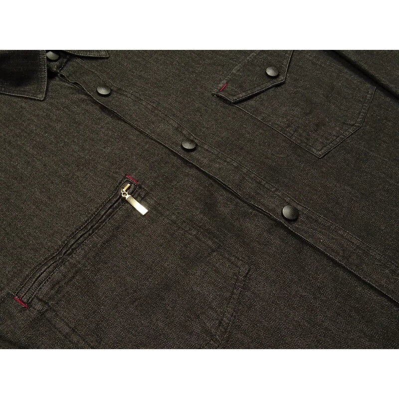 Nagy 2XL-6XL méretű B.Expert fekete zsebes,patentos férfi hosszú ujjú farmering, prémium minőségű 100% pamutból.Rendeljen online gyors szállítással vagy jöjjön el hozzánk személyesen üzletünkbe!2