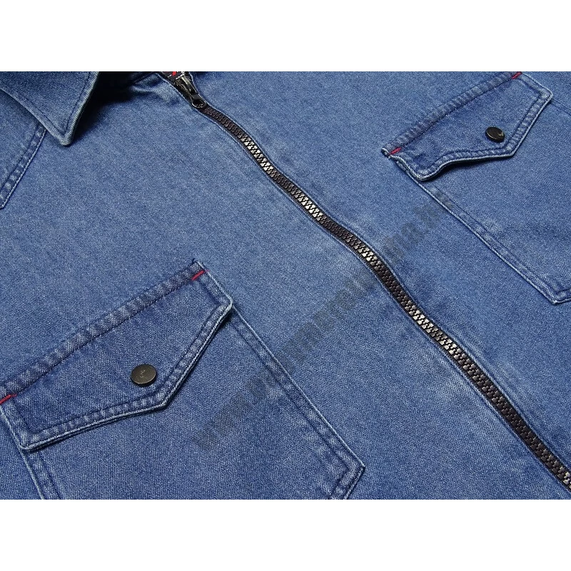 Nagy 2XL-6XL méretű B.King kék zsebes,cipzáras férfi hosszú ujjú farmering, prémium minőségű 100% pamutból.Rendeljen online gyors szállítással vagy jöjjön el hozzánk személyesen üzletünkbe!2
