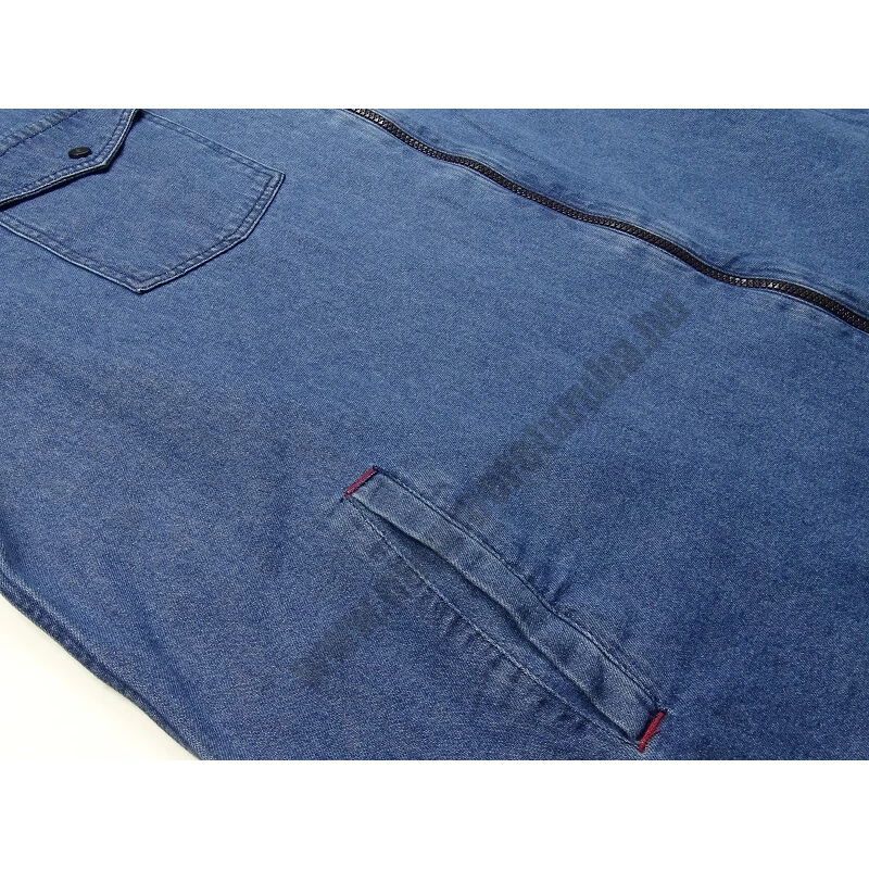 Nagy 2XL-6XL méretű B.King kék zsebes,cipzáras férfi hosszú ujjú farmering, prémium minőségű 100% pamutból.Rendeljen online gyors szállítással vagy jöjjön el hozzánk személyesen üzletünkbe!3