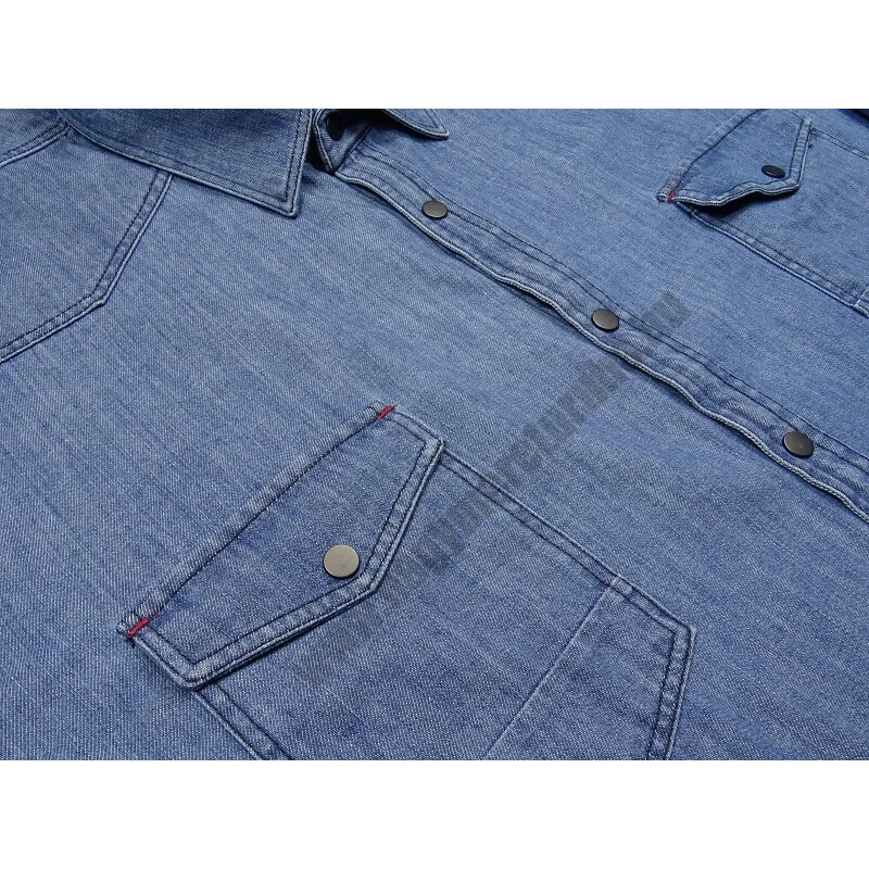 Extra nagy 6XL,7XL,8XL,9XL méretű B.King kék zsebes,patentos férfi hosszú ujjú farmering, prémium minőségű rugalmas pamutból.Rendeljen online gyors szállítással vagy jöjjön el hozzánk személyesen üzletünkbe!2