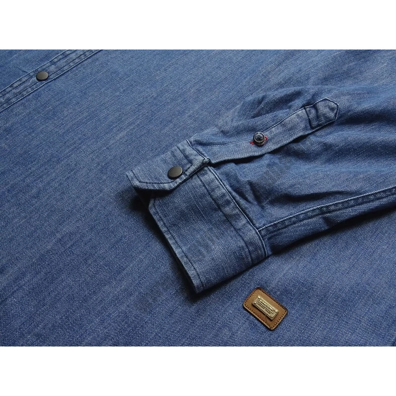 Férfi patentos farmering 6XL kék extra nagyméretű