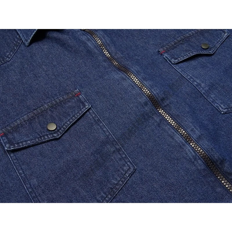 Nagy 2XL-6XL méretű B.King sötétkék zsebes,cipzáras férfi hosszú ujjú farmering, prémium minőségű 100% pamutból.Rendeljen online gyors szállítással vagy jöjjön el hozzánk személyesen üzletünkbe!2