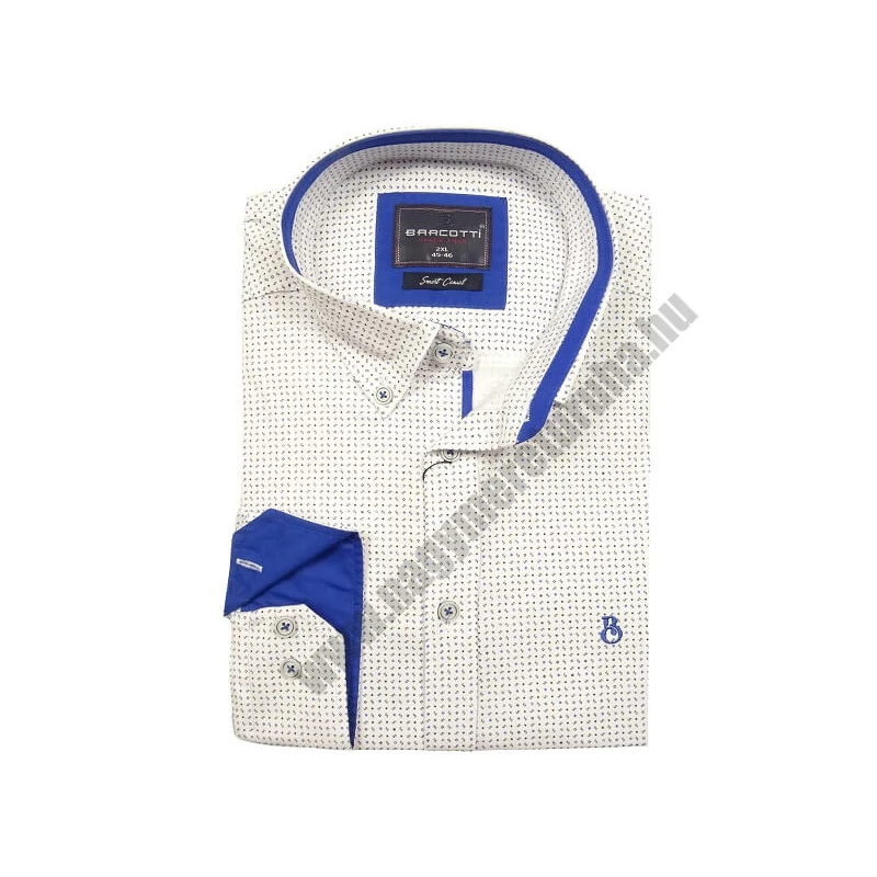2XL, 3XL, 4XL, 5XL, 6XL nagyméretű B.Smart fehér, kék mintás férfi hosszú ujjú ing prémium minőségű rugalmas pamutból.Rendeljen online gyors szállítással vagy jöjjön el hozzánk személyesen üzletünkbe!