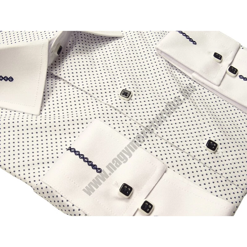 Férfi ing Contrast fehér sötétkék 9XL (extra nagyméretű)