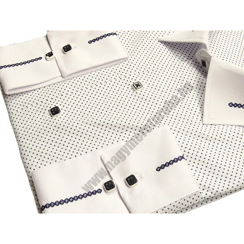 Férfi ing Contrast fehér sötétkék 9XL (extra nagyméretű)