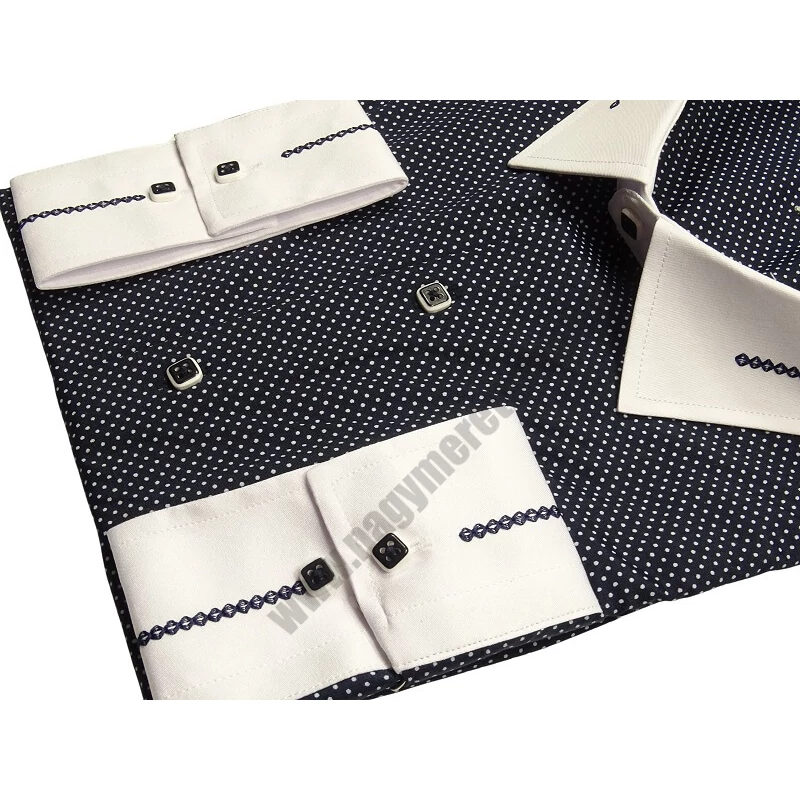 Extra nagyméretű férfi ing Contrast fehér sötétkék 9XL