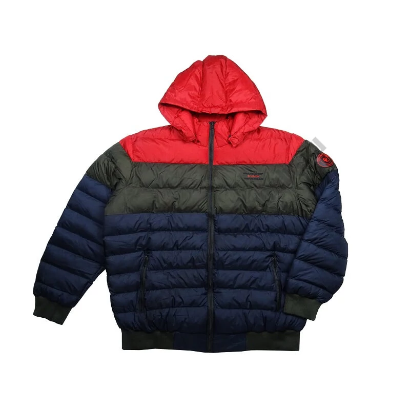 Tricolor pufi kabát 3XL piros extra nagyméretű
