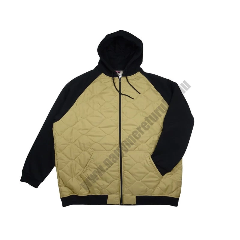 Férfi steppelt kabát 3XL camel nagyméretű