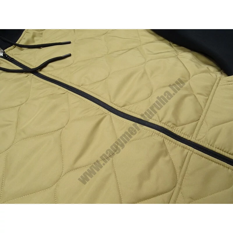 Férfi steppelt kabát 3XL camel nagyméretű