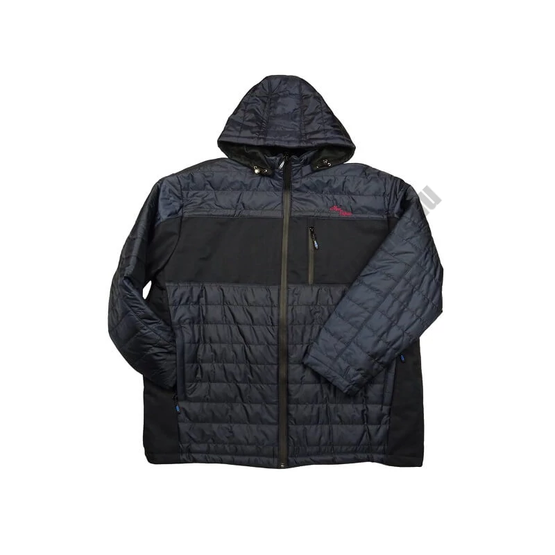 Férfi nagy 3XL-6XL méretű, steppelt bélelt softshell kabát levehető kapucnival, sötétkék színben. Tekintse meg online vagy jöjjön el hozzánk személyesen üzletünkbe.
