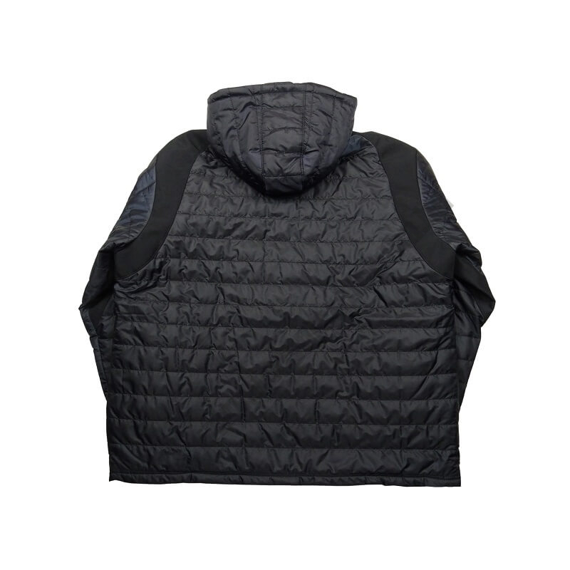 Férfi nagy 3XL-6XL méretű, steppelt bélelt softshell kabát levehető kapucnival, sötétkék színben. Tekintse meg online vagy jöjjön el hozzánk személyesen üzletünkbe.5