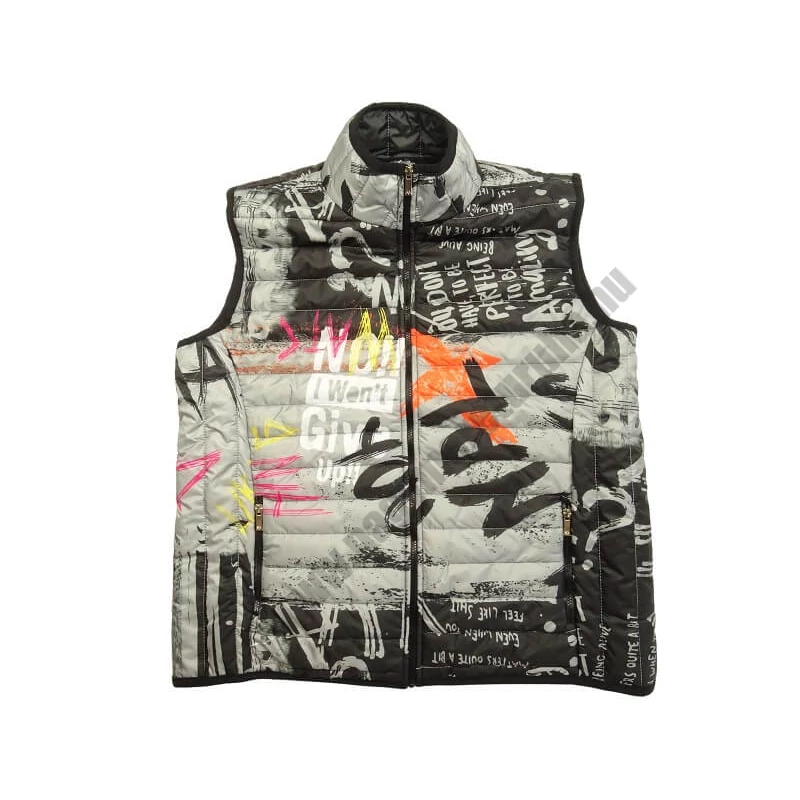 3XL-10XL extra nagyméretű férfi pufi mellény divatos graffiti feliratokkal, mely az őszi/téli szezon sláger terméke.Rendeljen online kényelemesen vagy jöjjön el hozzánk személyesen üzletünkbe!3