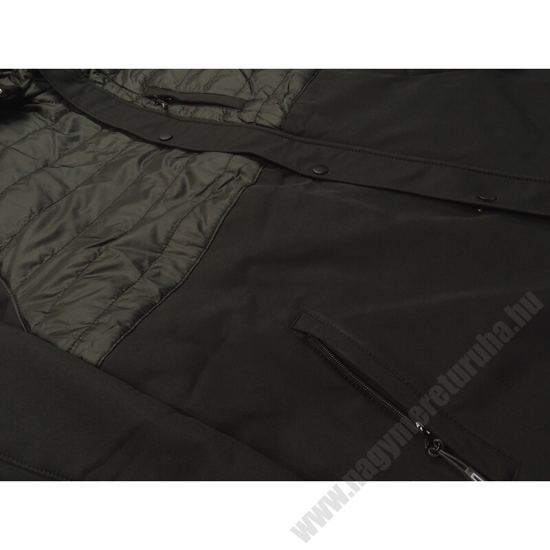 Férfi nagy 3XL-6XL méretű bélelt softshell kabát levehető kapucnival, fekete színben. Tekintse meg online vagy jöjjön el hozzánk személyesen üzletünkbe.4