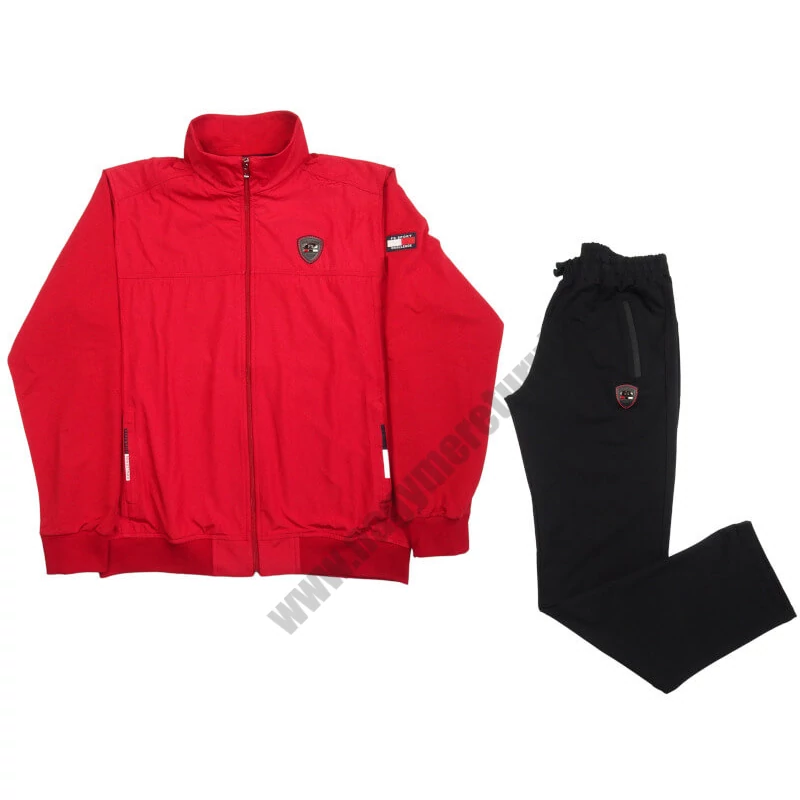 Divatos Challenge piros nagyméretű férfi melegítő szett rugalmas pamut anyagból 3XL,4XL,5XL,6XL,7XL méretekben.Rendeljen online kényelmesen vagy jöjjön el hozzánk személyesen!