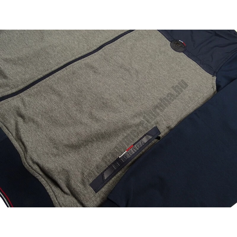 3XL-7XL méretű Challenge szürke-sötétkék nagyméretű férfi melegítő szett rugalmas pamut anyagból.Rendeljen online kényelmesen vagy jöjjön el hozzánk személyesen!6