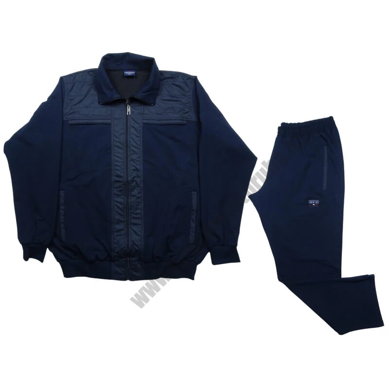 Nagy XL-6XL méretű FC.Sötétkék csíkos férfi melegítő szett sok zsebbel, rugalmas pamut anyagból.Rendeljen online kényelmesen vagy jöjjön el hozzánk személyesen!