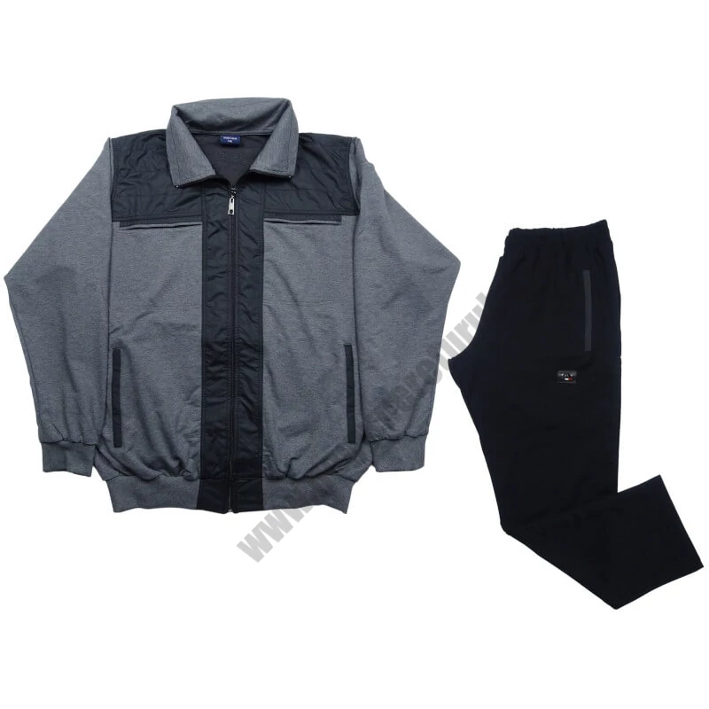 Nagy XL-6XL méretű FC.Szürke,fekete csíkos férfi melegítő szett sok zsebbel, rugalmas pamut anyagból.Rendeljen online kényelmesen vagy jöjjön el hozzánk személyesen!