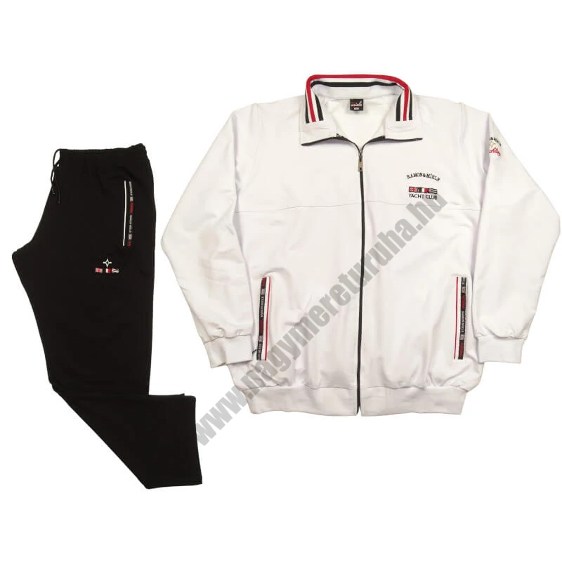 Férfi melegítő szett Káró 2XL fehér (nagyméretű)