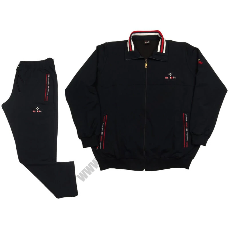 Nagy 2XL-6XL méretű R.Káró sötétkék férfi melegítő szett sok zsebbel, rugalmas pamut anyagból.Rendeljen online kényelmesen vagy jöjjön el hozzánk személyesen!