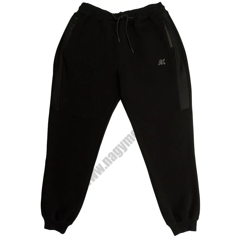 Nagy 2XL,3XL,4XL,5XL,6XL méretű A.Active fekete férfi passzés melegítőnadrág cipzáras zsebekkel.Prémium minőségű, vastag 100% pamutból. Rendeljen online kényelemesen pár kattintással, gyors 1-2 munkanapos szállítással.