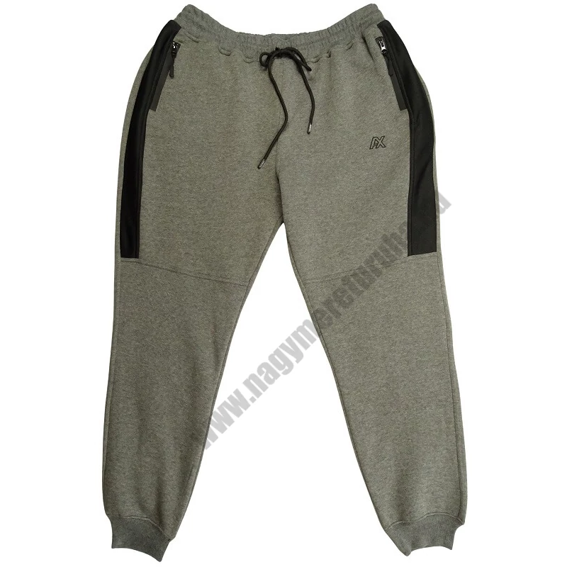 Nagy 2XL,3XL,4XL,5XL,6XL méretű A.Active szürke férfi passzés melegítőnadrág cipzáras zsebekkel.Prémium minőségű, vastag 100% pamutból. Rendeljen online kényelemesen pár kattintással, gyors 1-2 munkanapos szállítással.