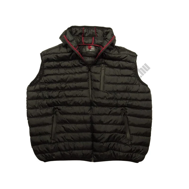 Nagy 3XL-6XL méretű férfi vízlepergetős pufi mellény levehető kapucnival, fekete színben. Prémium minőségű anyagból.Rendeljen online kényelemesen vagy jöjjön el hozzánk személyesen üzletünkbe!2